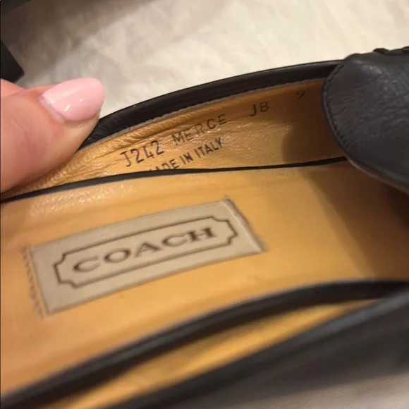 Coach Black Leather Women’s Loafers - Picture 3 of 5